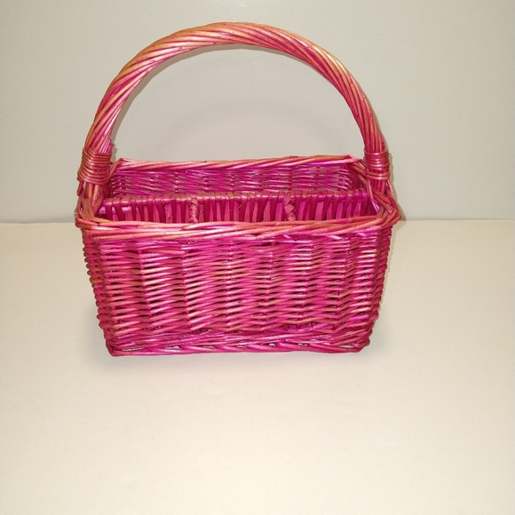 Utensil Caddy Pink Wicker - Picture 6 of 8